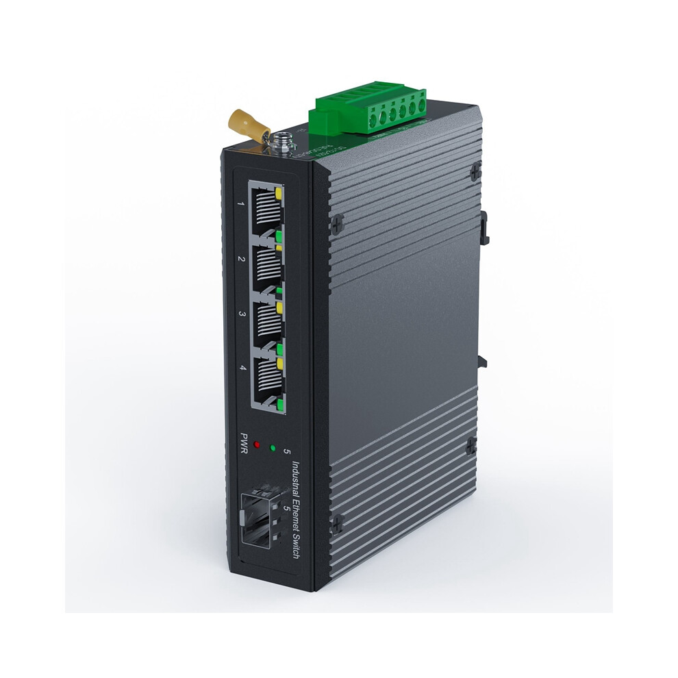 5 Port Industrial Poe Gigabit Din Rail Ethernet Switch, 4 Switch With Sfp 10/100/1000Mbps Ip40 Unmanaged 48V Output 4853284709406