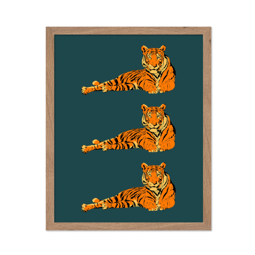 Poster Master Lying Tigers Poster - R   tro Tiger Print - Groovy Art - Funky Art - Jungle Art - Cat Art - Modern Art - Minimal Art - Boho Art - Sal