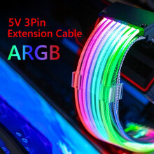 PC Case PSU Extension ARGB Cable ATX 3X8PIN PCI-E GPU Neon Color Line Streamer Transfer Graphics Card Power