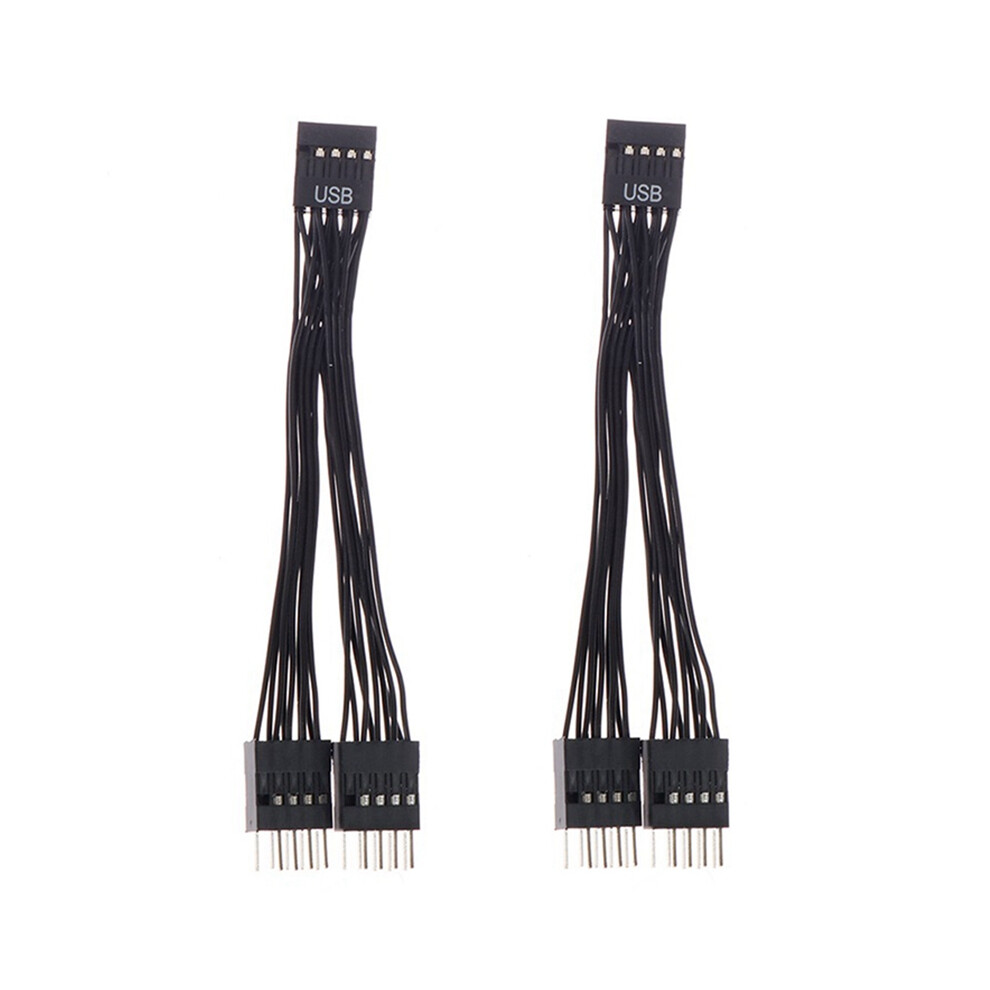 Photos - Cable (video, audio, USB) 2Pcs Computer Motherboard USB Extension Cable 9 Pin 1 Female to 2 Male Y Splitter Audio HD for PC 10cm