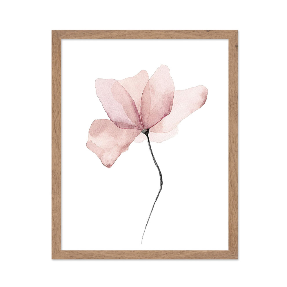 Poster Master - Affiche botanique vintage - Imprimé floral rétro - Aquarelle de fleurs roses minimalistes - Cadeau pour ami fleuriste - Décoratio