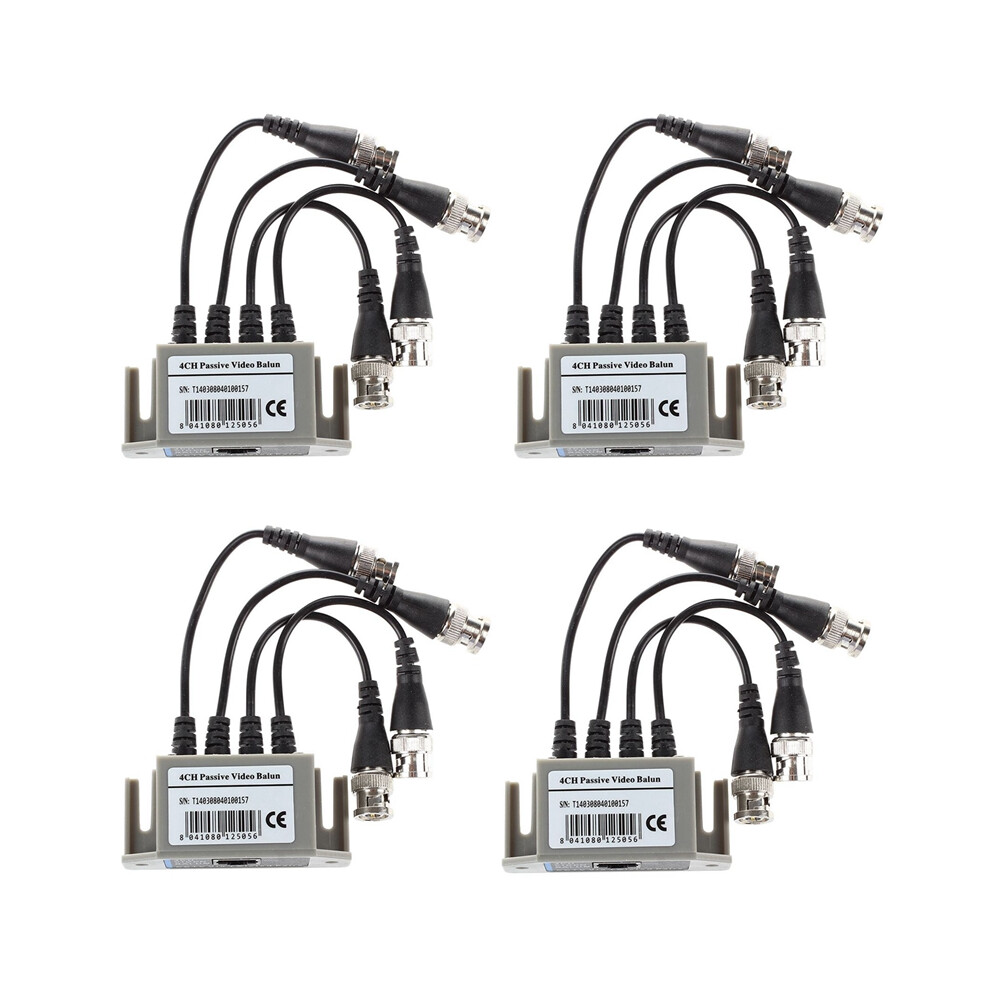 4X 4-Channel Video Balun Bnc Utp Cat5 Transmitter For Cctv/ Surveillance Camera Trend 4853284709192