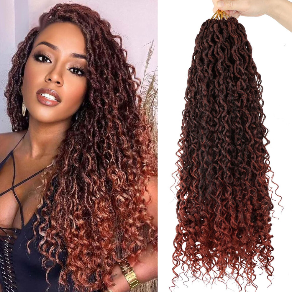 Lmzim 24 Inch Goddess Locs Crochet Hair Pre Looped 8 Packs Boho Faux Locs Crochet Braids For Black Women Soft River Locs Crochet Hair With Curly Ends T350