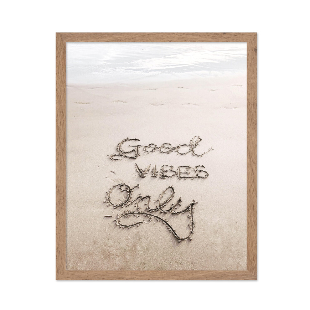 Poster Master - Affiche de citation classique - Impression de motivation vintage - Cadeau pour ami artiste - Bonnes vibrations uniquement - Sable de p