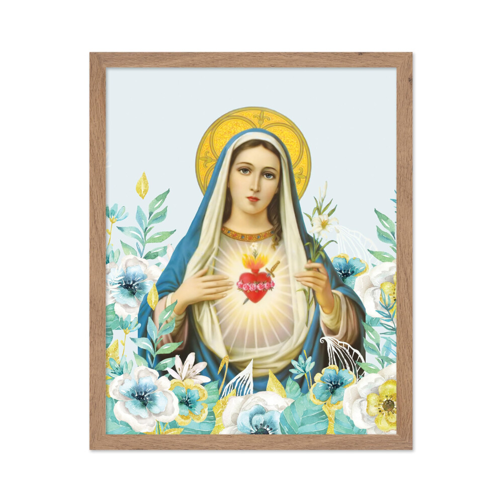 Poster Master Affiche Catholique Vintage - Impression ChréTienne RéTro - Cadeau Pour Ami Religieux - Marie Notre-Dame Sainte MèRe JéSus Vierge Di-image