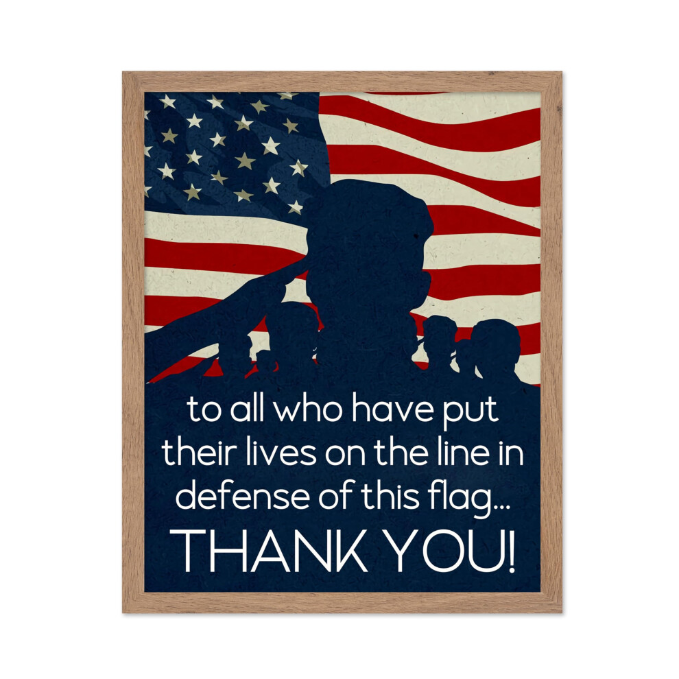 Poster Master Classic Motivational Poster - Vintage Inspirational Print - Gift for Artist Friend - Thank You Salute American Flag Gratitude - Wall Dec