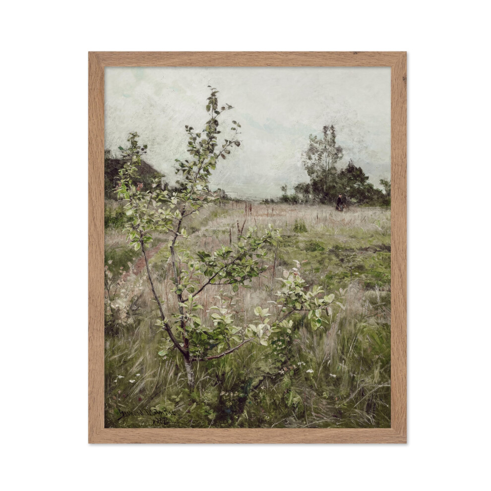 Poster Master - Affiche d'illustration vintage - Impression botanique r  tro - Cadeau pour ami artiste - Paysage de campagne, pommier, couleurs douces