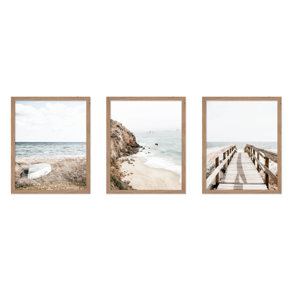 Poster Master, Affiche De Voyage Classique En 3 Parties - Impression CôTièRe Vintage - Cadeau Pour Ami Artiste - Vacances à La Plage, Baignade, B-image