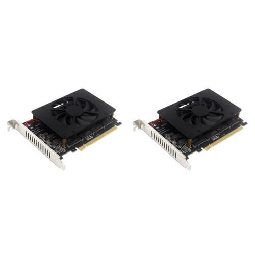 2X PCIEX16 NVME M2 MKEY SSD Array Expansion Adapter Card Motherboard PCIE Split 1