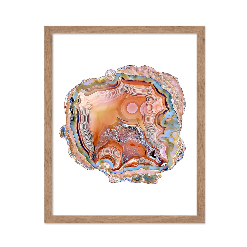 Poster Master Vintage Illustration Poster - Stampa Geologica Retr - Regalo Per Amico Artista - Cristalli Di Fetta Di Agata, Geode, Acquerello Co-image