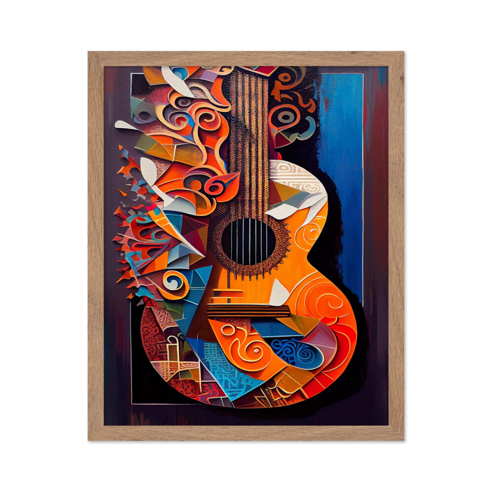Poster Master Vintage Music Poster - Impression d'instrument r   tro - Cadeau pour ami artiste - Illustration de conception de guitare acoustique a