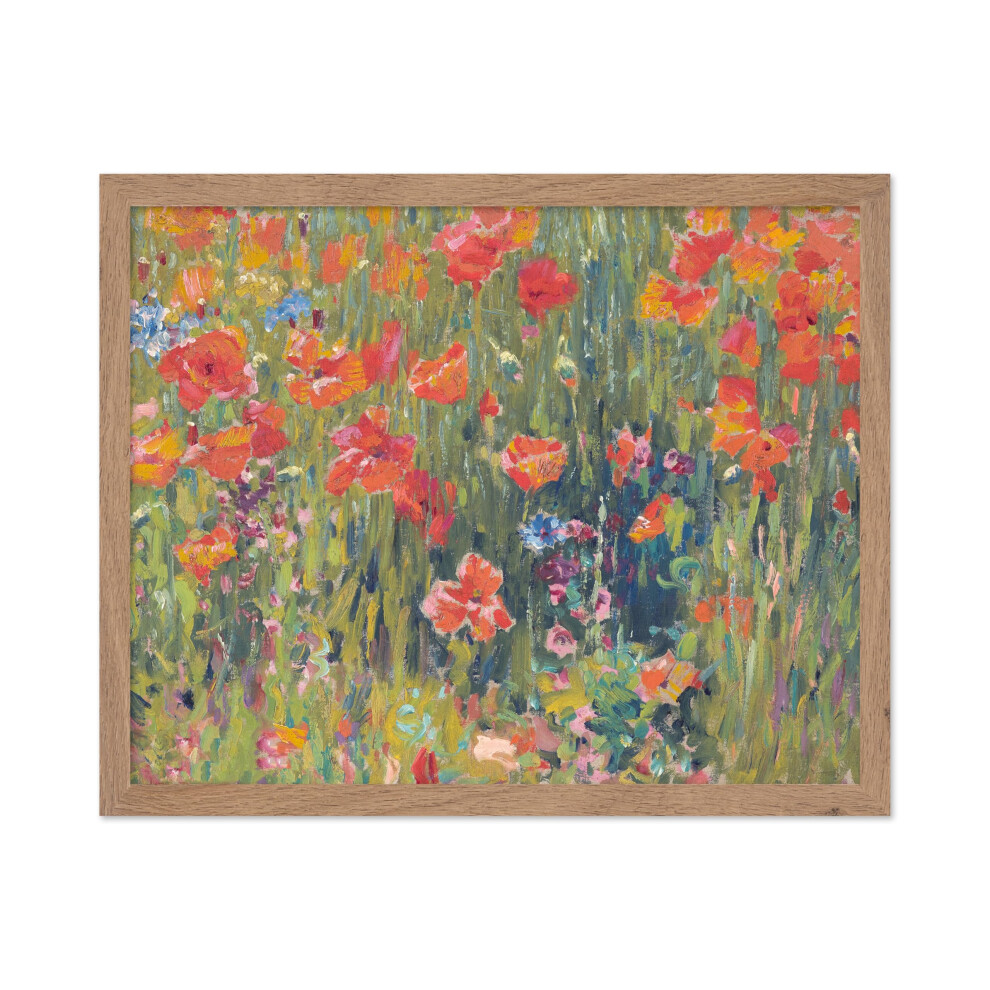 Poster Master Affiche botanique vintage - Imprim    floral r   tro - Cadeau pour artiste fleuriste - Coquelicots oranges et fleurs sauvages lumineuse