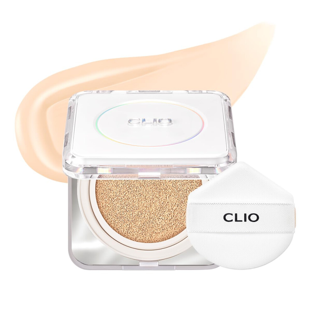 Clio Professional Clio Kill Cover Founwear Cushion Foundation - Korean Makeup Full High Coverage Airy Satin Finish Skin Fit 19N Porcelain