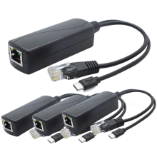 8-Pack 5V PoE Splitter, 48V to 2.4A Adapter with Micro-USB Plug, for IP Camera,Tablets,for and More