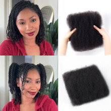 Afro Kinky Bulk Cheveux Humains 50g - 100% Cheveux Réels pour Mini Twist, Tresses, Extensions Loc & Crochet