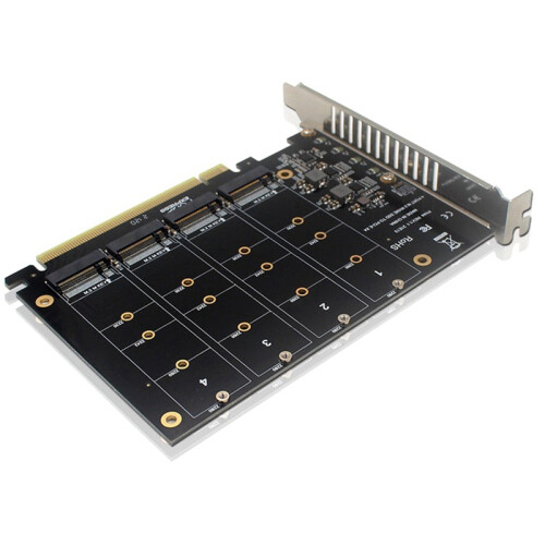 5X PH44 NVME 4-Disk Array Card PCIE Signal Split 2