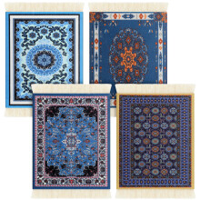 4-delig tapijt tafelonderzetters tafelbekerhouders oosters design stof tapijt drinkmatten oosters design stof elegante tapijten keuken- en barmatten