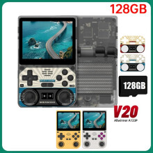 V20 Retro Video Handheld Game Console 128GB 3.5inch IPS HD Screen A133P Open Source Linux for SFC Simulators A