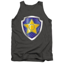 Trevco Sportswear NICK715-TK-2 Paw Patrol Chase Decal Adult Tank Top, Charcoal - Medium