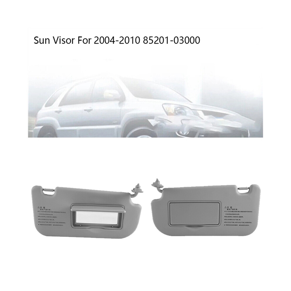 1Pair Car Sun Visors Shades With Vanity Mirror 85202-03000 8520103000 For 2004-2010 Sunvisor Makeup Grey 4853284732756