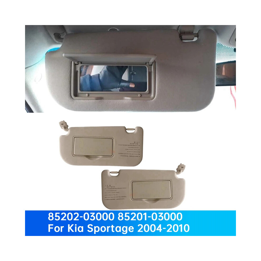 1Pair Car Sun Visors Shades With Vanity Mirror 85202-03000 8520103000 For 2004-2010 Sunvisor Makeup Beige 4853284732695