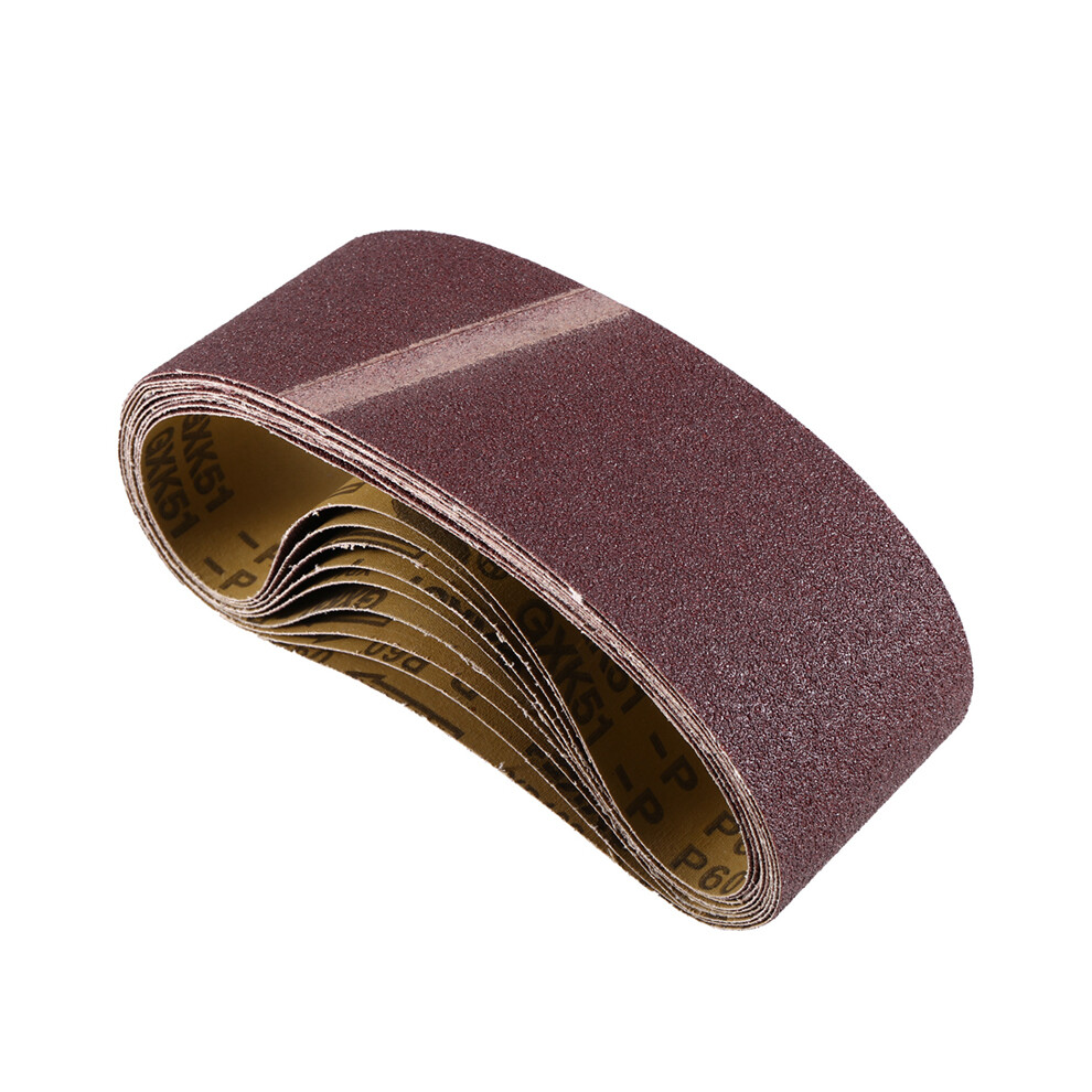 10Pcs 75X533mm Sanding Belts Aluminum Oxide 3X21in Abrasive P60 4853284731001