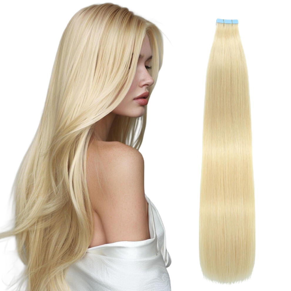 Extensions de cheveux Lveyan à bandes adhésives, trame de peau invisible en PU sans couture, 50 cm, 50 g/paquet, 20 pièces, extensions de cheveux