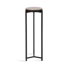 Kate og Laurel Aguilar Modern Round Drink Table 9 X 9 X 23 Emperador Brown Marble and Black Realy Marble Accent Table til brug som indend?rs plan