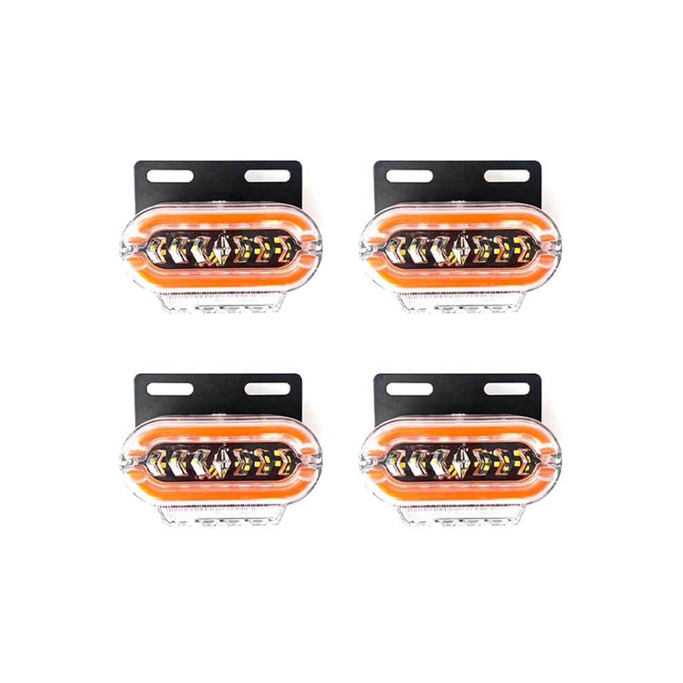 4Pcs 24V Led Side Marker S Signal Indicator Lamp Warning Tail 3 Modes Turn Truck Trailer Lorry Light 4853284736372