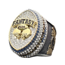 Legacy Rings 2024 Massive Fantasy Football Championship Trophy Ring | Kultahopeasävyinen palkinto Fantasy Football Leaguen voittajalle (9)