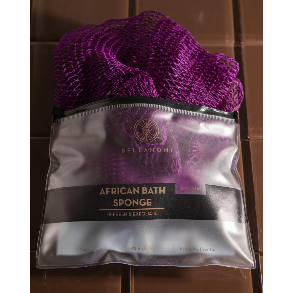 Bellanomi Afrikanischer Peeling-Netzschwamm, Authentisch, Aus Ethischer Gewinnung Aus Nigeria, 114,3 Cm Langer R Ckenschrubber F R Den T Glichen-image
