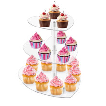 3 Tier Cupcake Stand with Base, Acrylic Cake Stand, Tower Stand,Display for Pastry Wedding Birthday Partys