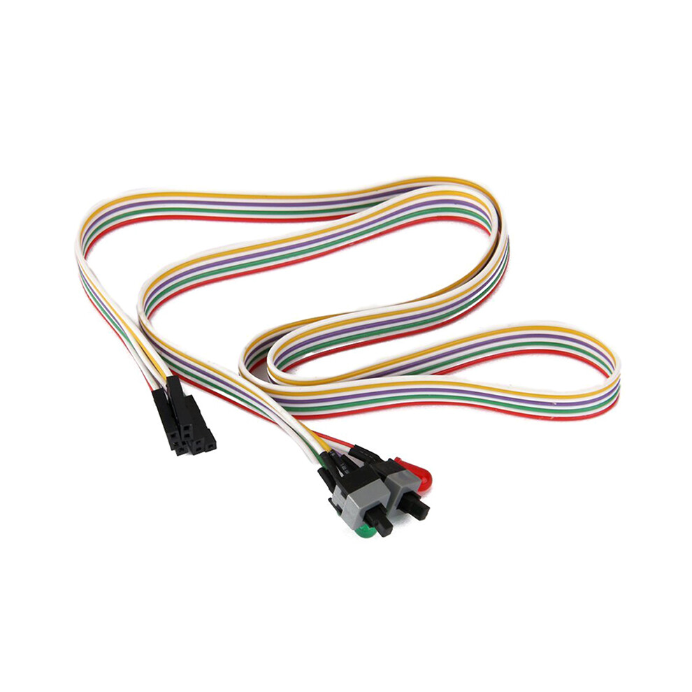 Atx Pc Computer Motherboard Power Cord 2 Switch On With Led On/Off/Reset Light 4853284741215