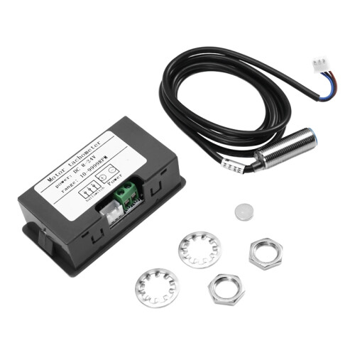 4 Digital LED Display Tachometer RPM Speed Meter High Precision with Hall Proximity Switch Sensor NPN 2