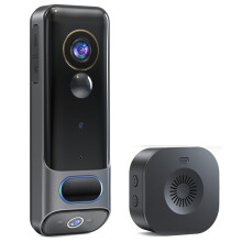 2K Dual-Camera Wireless Doorbell with AI Human Detection, Night Vision, No Subscription, 5200mAh Battery, IP65