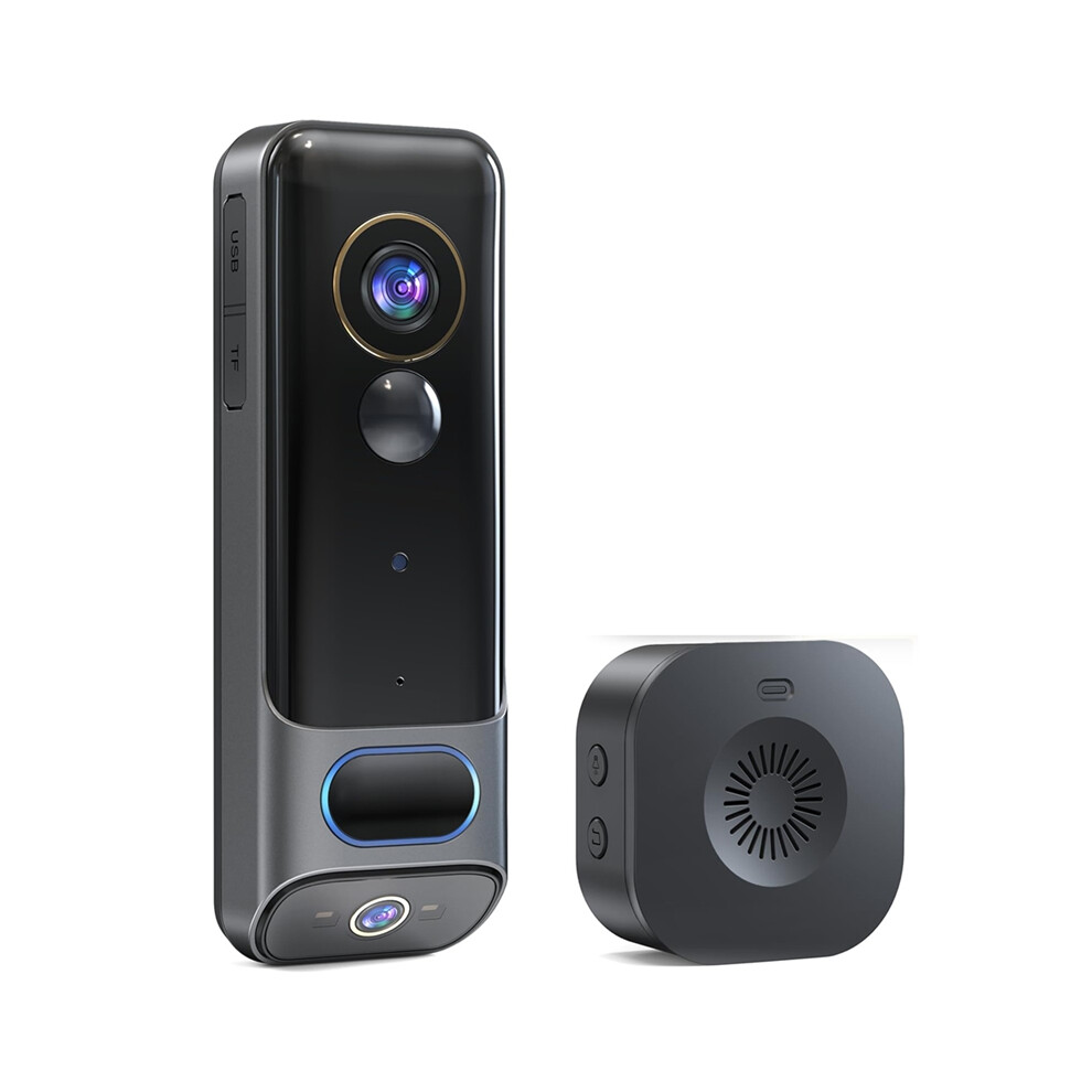 2K Dual-Camera Wireless Doorbell With Ai Human Detection, Night Vision, No Subscription, 5200Mah Battery, Ip65 4853284742564