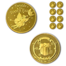 NLR FUN Tooth Fairy Coins Klasick Tooth Fairy Zlat mince na pamtku pro deti Lost Tooth (8 KS)