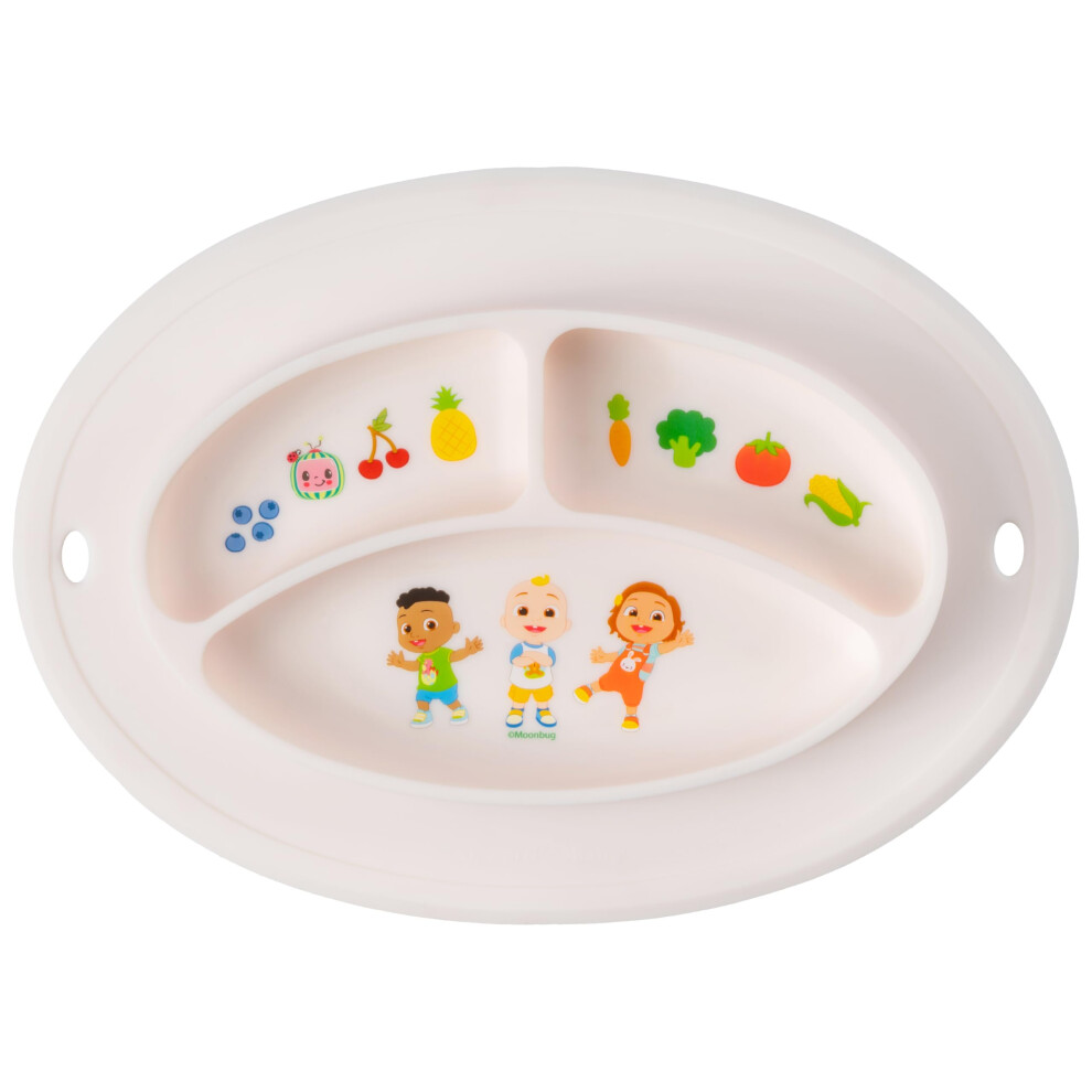 Upwardbaby Cocomelon Silicone Baby Plate - Suction Plates For Baby Non Slip Reusable Portable Toddler Plates With Suction Less Mess Portion Meal Ti