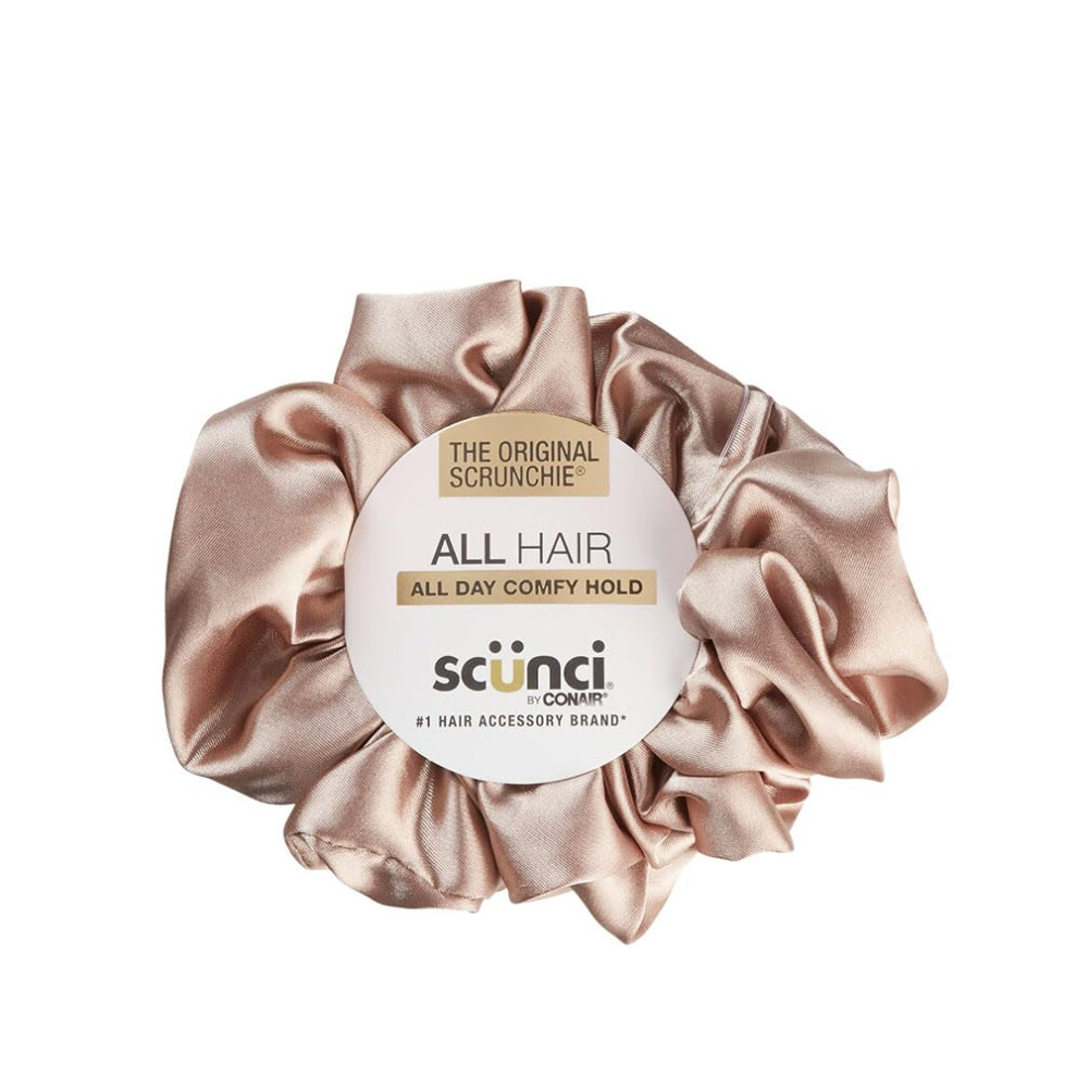 Scunci By Conair The Original Scrunchie - Accessorio Per Capelli Da Donna, Accessorio Per Capelli Alla Moda, Lavabile In Lavatrice, Colore: Champagne-image
