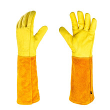 Rose Pruning Gloves - Long Thorn-Proof, Breathable Leather, Enhanced Palm Grip, Stab-Resistant & Heat-Shielded, Ideal Garden Gift (Size L)