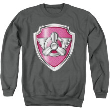 Trevco Sportswear NICK719-AS-1 Paw Patrol Skye Decal Adult Crewneck Sweatshirt, Charcoal - Small