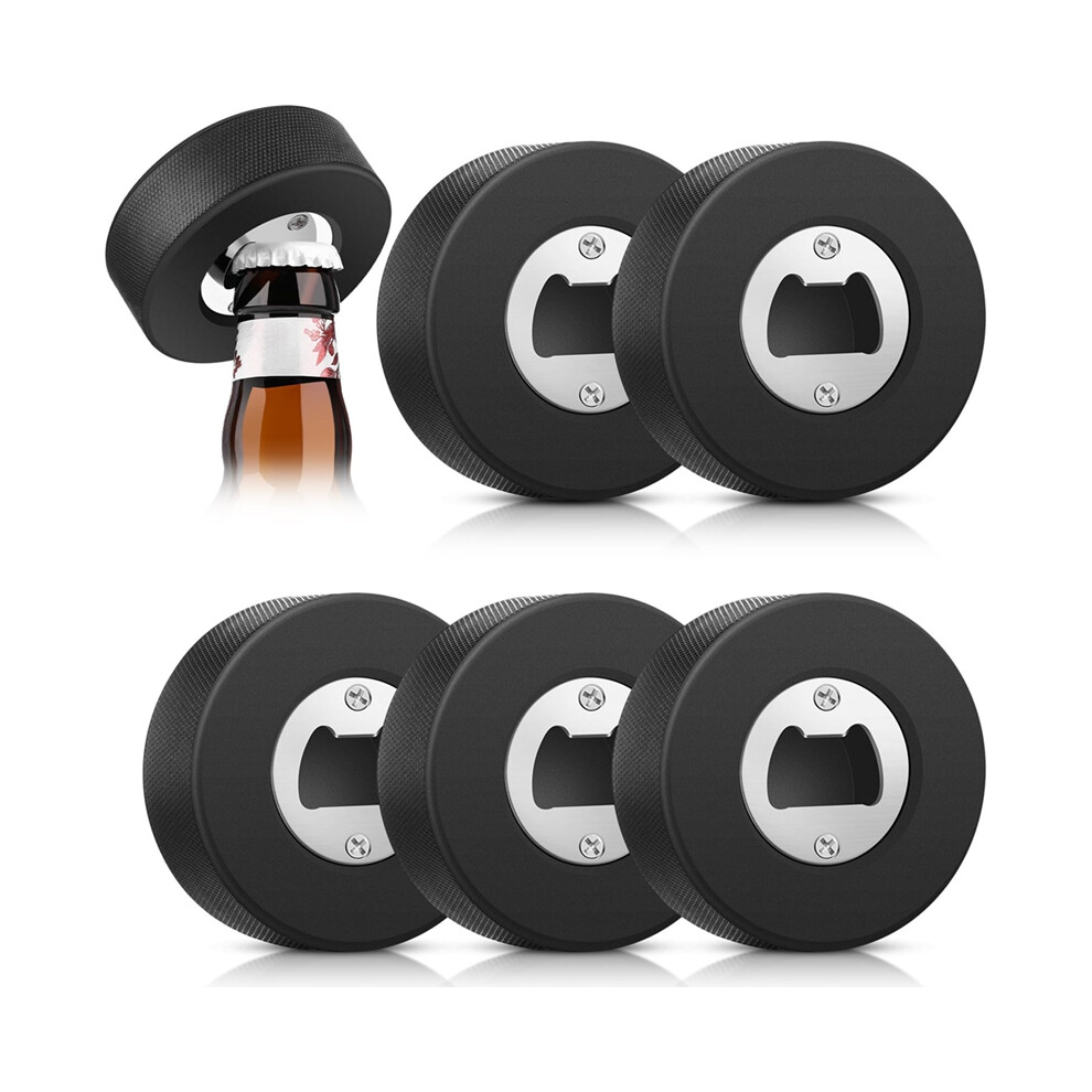 6 Pcs Ice Hockey Puck Bottle Openers Stainless Steel Beer Gifts for Men Opener