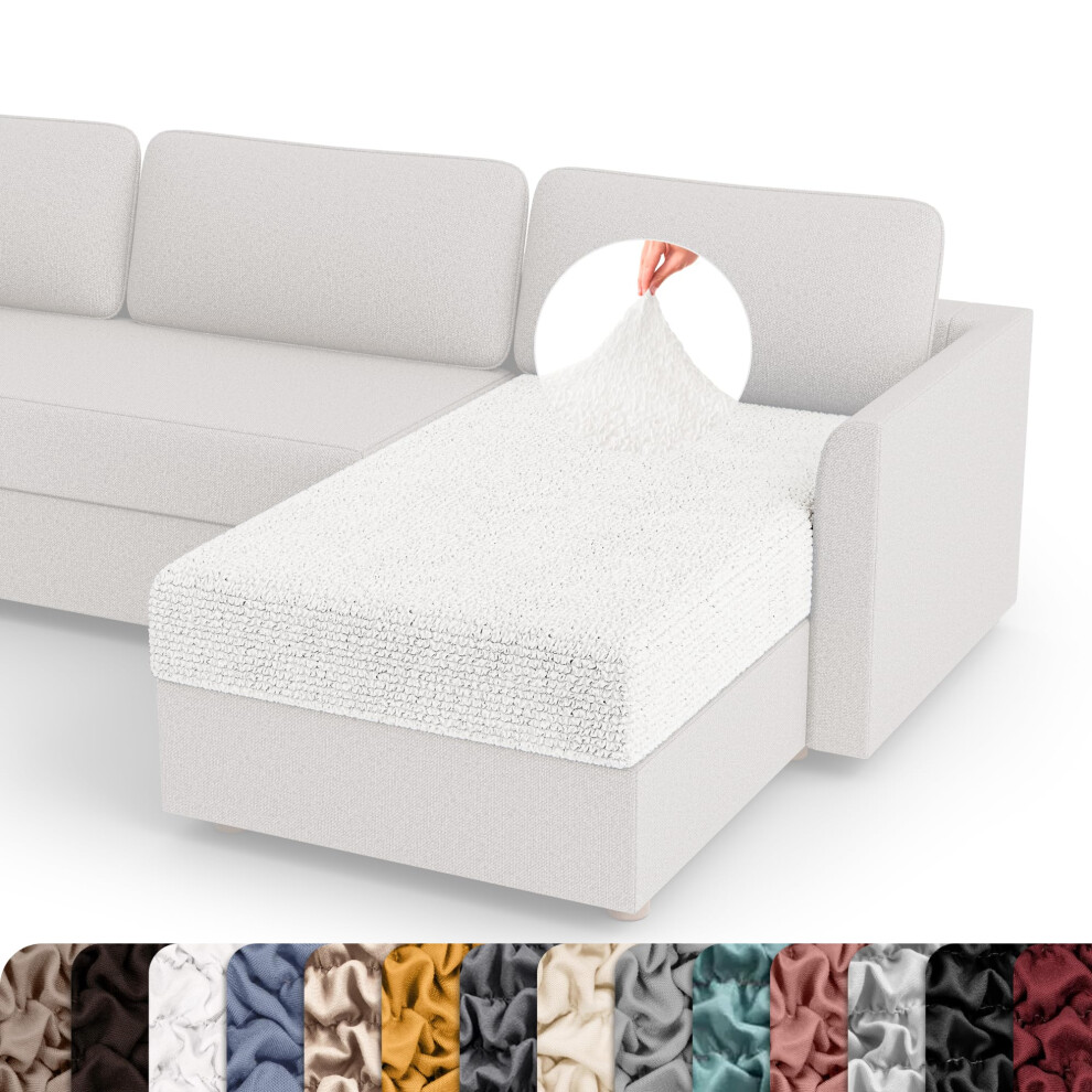 PAULATO BY GA.I.CO. Chaise Cushion Cover for L Shape Sofa & Chaise Lounge - Sectional Lounge Seat Slipcover - Large Stretch Seating Covers - Micr