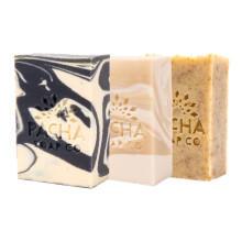 Pacha Earthy Clean Seifenst   ck, 3er-Pack | Hochwertige, handgefertigte, feuchtigkeitsspendende Seife | Nat   rliches Gesichtswaschmittel, Handreini