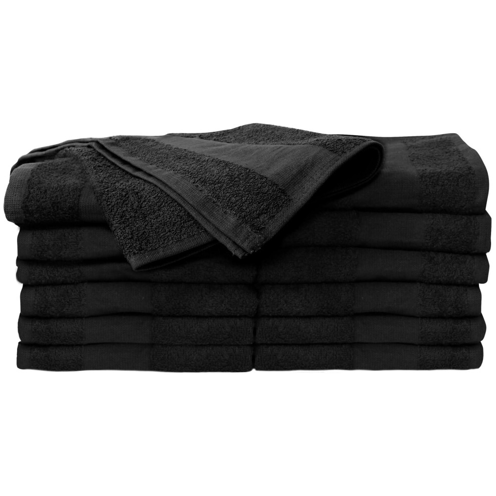 ForPro Premium Bleach Tough Salon Towels  Black  100% Cotton  Bleach-Proof Towels  Stain Resistant  16W x 27L  12-Count