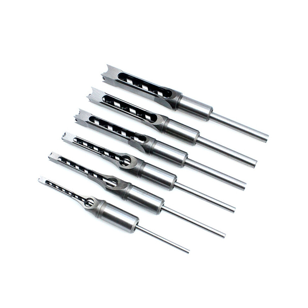 Woodworking Square Drill Bit Set Twist Mortise Chisel Tool Spiral Extension 4853284745688