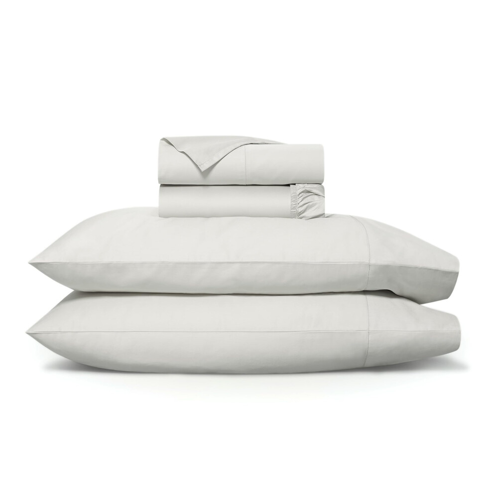 Parure de draps     ourlet Signature BOLL & BRANCH - Twin XL Mist - 100 % coton biologique de luxe - Comprend 1 drap plat, 1 drap-housse et 2 taies