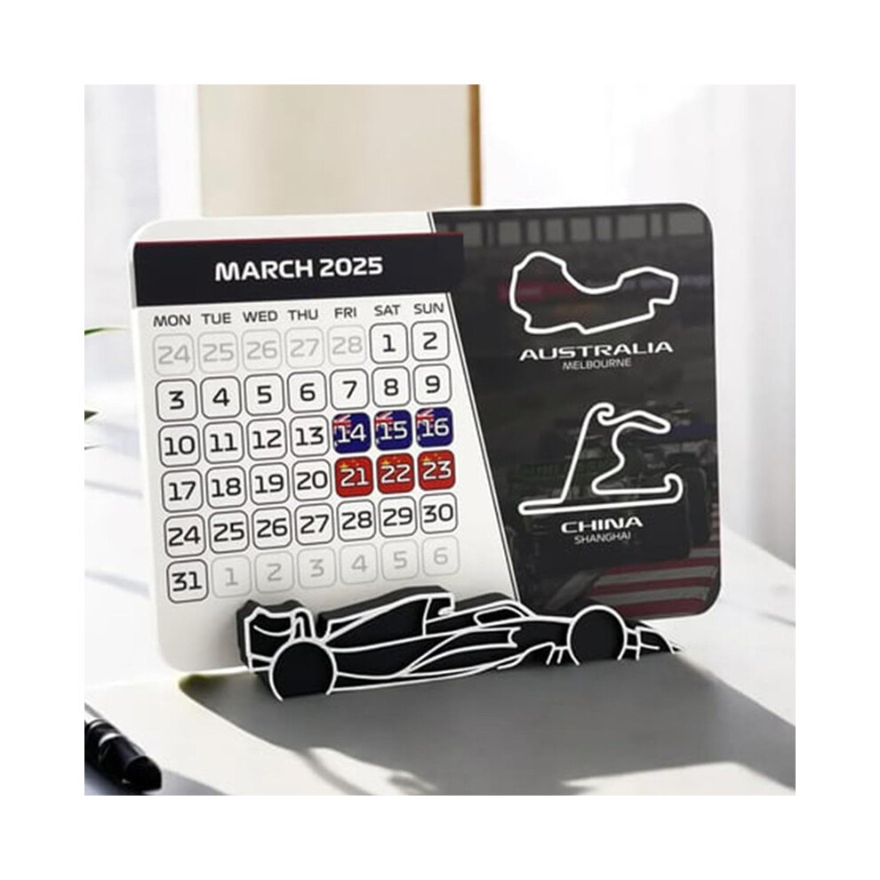 Tlily Racing Paper Calendar Desktop Station Home Decoration Itinerary Arrangement Formula 2025