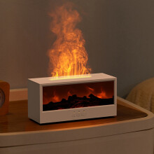 Flame Essential Oil Diffuser 3DFlame Fireplace Aromatherapy Machine Colorful Humidifier with RemoteControl for Bedroom A