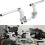 Adjustable Motorcycle Handlebars Handle Bar, Detachable Steering Hangers Bars System for 125cc Scooter Silver 3